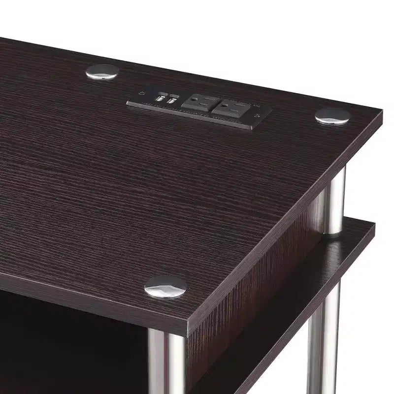 Designs2Go Bureau d'étudiant sans outils avec station de charge et étagères - Breighton Home
