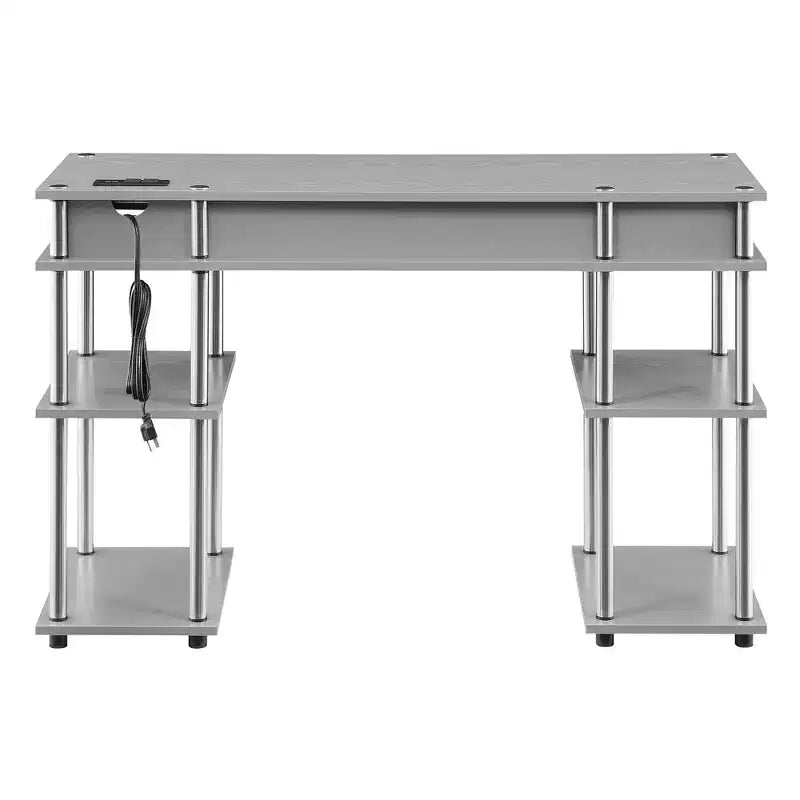 Designs2Go Bureau d'étudiant sans outils avec station de charge et étagères - Breighton Home