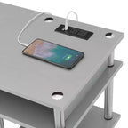 Designs2Go Bureau d'étudiant sans outils avec station de charge et étagères - Breighton Home
