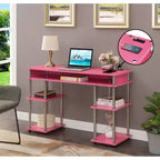 Designs2Go Bureau d'étudiant sans outils avec station de charge et étagères - Breighton Home