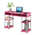 Designs2Go Bureau d'étudiant sans outils avec station de charge et étagères - Breighton Home