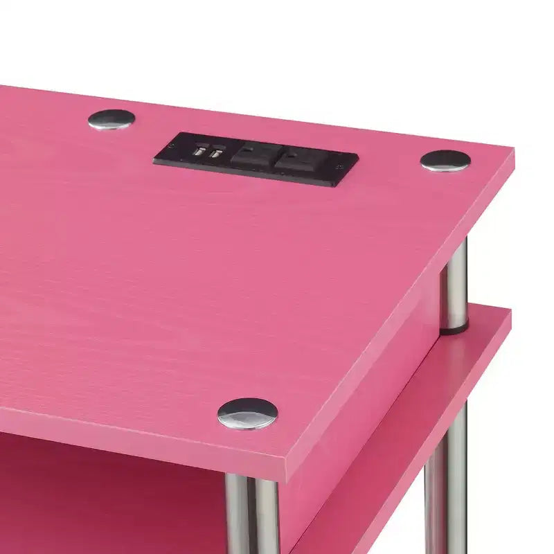 Designs2Go Bureau d'étudiant sans outils avec station de charge et étagères - Breighton Home