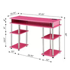 Designs2Go Bureau d'étudiant sans outils avec station de charge et étagères - Breighton Home