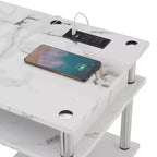 Designs2Go Bureau d'étudiant sans outils avec station de charge et étagères - Breighton Home
