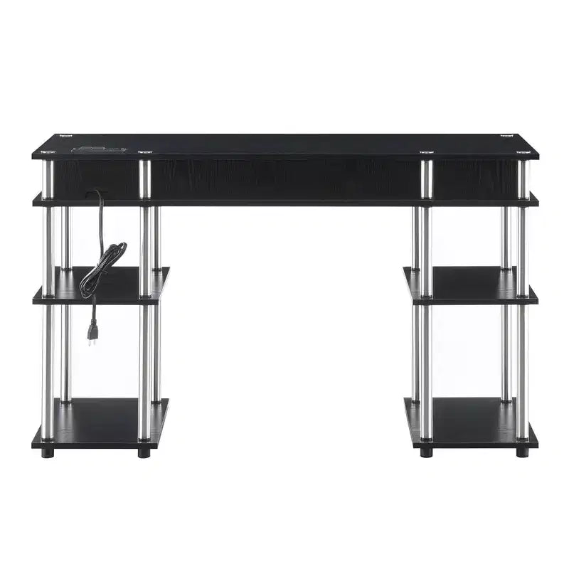 Designs2Go Bureau d'étudiant sans outils avec station de charge et étagères - Breighton Home