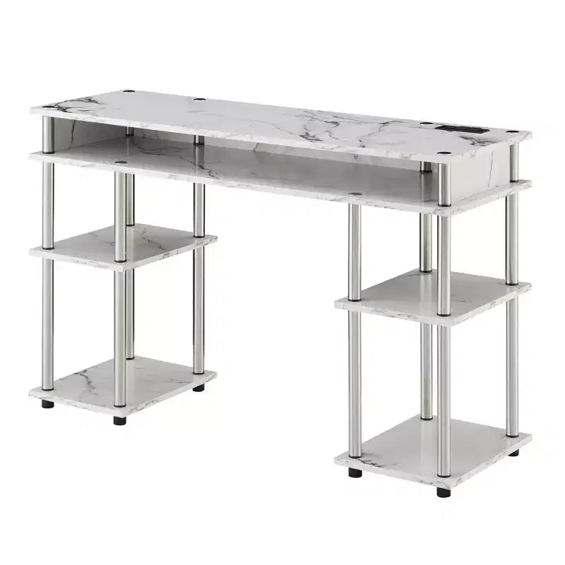 Designs2Go Bureau d'étudiant sans outils avec station de charge et étagères - Breighton Home