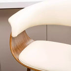 Lot de 2 tabourets de bar pivotants en noyer courbé, style Mid-century Modern - Glitzhome