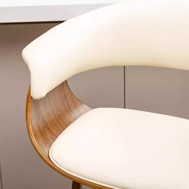 Lot de 2 tabourets de bar pivotants en noyer courbé, style Mid-century Modern - Glitzhome