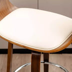 Lot de 2 tabourets de bar pivotants en noyer courbé, style Mid-century Modern - Glitzhome