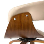 Lot de 2 tabourets de bar pivotants en noyer courbé, style Mid-century Modern - Glitzhome