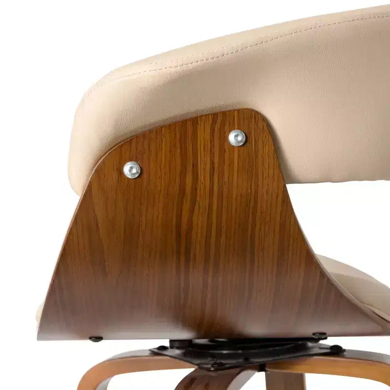 Lot de 2 tabourets de bar pivotants en noyer courbé, style Mid-century Modern - Glitzhome