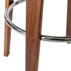 Lot de 2 tabourets de bar pivotants en noyer courbé, style Mid-century Modern - Glitzhome