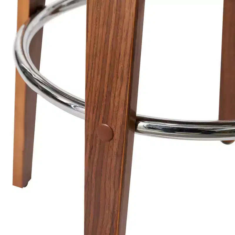 Lot de 2 tabourets de bar pivotants en noyer courbé, style Mid-century Modern - Glitzhome