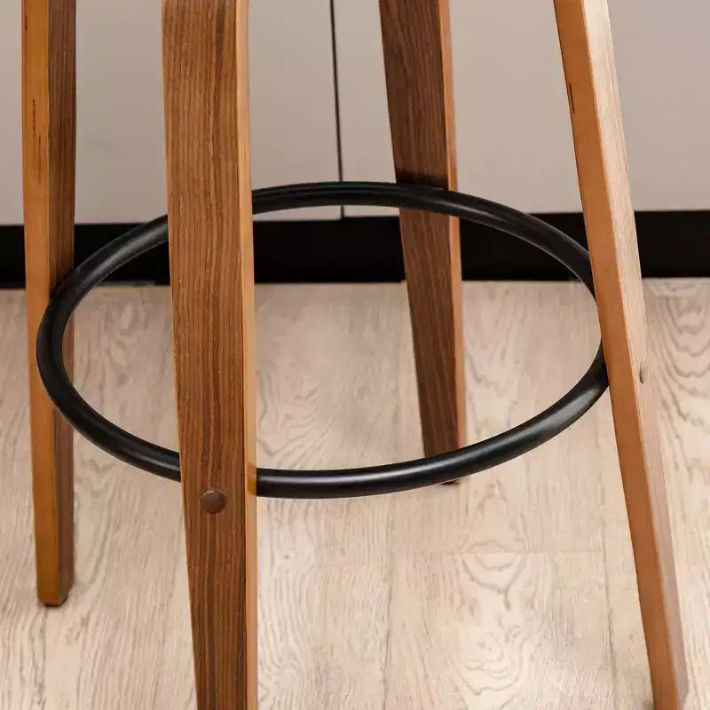 Lot de 2 tabourets de bar pivotants en noyer courbé, style Mid-century Modern - Glitzhome