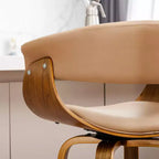 Lot de 2 tabourets de bar pivotants en noyer courbé, style Mid-century Modern - Glitzhome