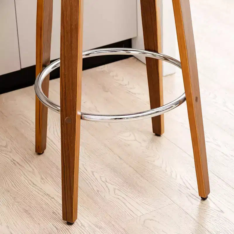 Lot de 2 tabourets de bar pivotants en noyer courbé, style Mid-century Modern - Glitzhome