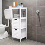 Meuble de salle de bain Costway en bois, placard au sol, étagère de rangement multifonctionnelle, organisateur de chambre à coucher