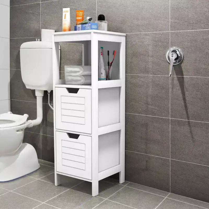 Meuble de salle de bain Costway en bois, placard au sol, étagère de rangement multifonctionnelle, organisateur de chambre à coucher