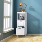 Meuble de salle de bain Costway en bois, placard au sol, étagère de rangement multifonctionnelle, organisateur de chambre à coucher