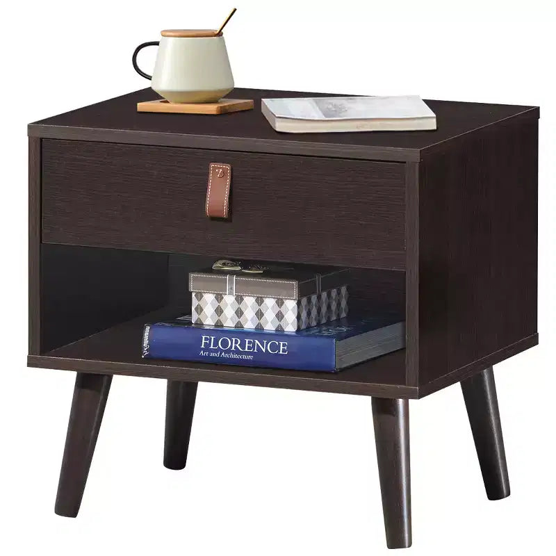 Costway Lot de 2 Tables de Chevet Canapé Côté Table d'Appoint Tiroir