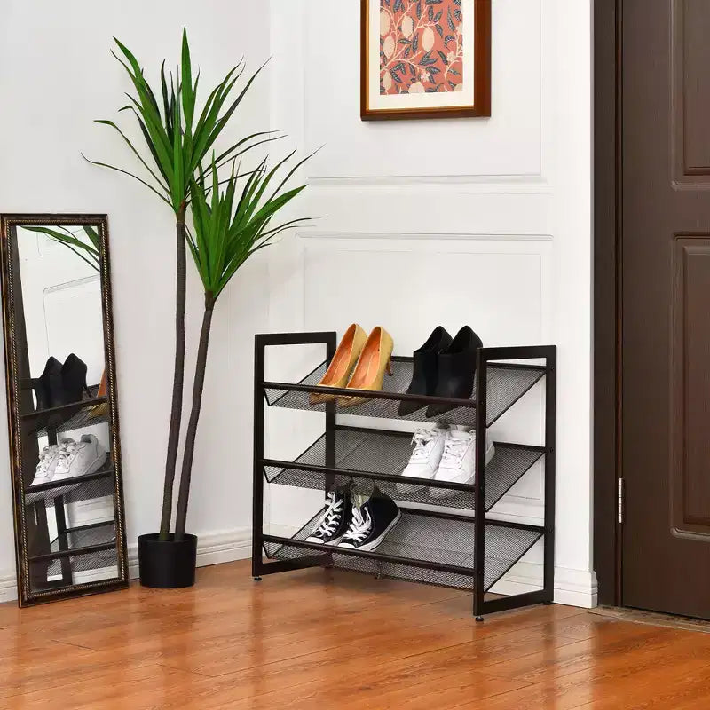 Costway Étagère à Chaussures 2\3\4 Niveaux Ajustable à Plat ou Incliné Organisateur Support de Rangement