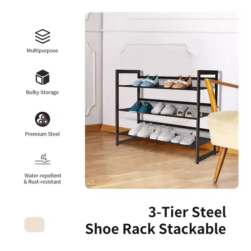 Costway Étagère à Chaussures 2\3\4 Niveaux Ajustable à Plat ou Incliné Organisateur Support de Rangement