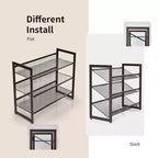 Costway Étagère à Chaussures 2\3\4 Niveaux Ajustable à Plat ou Incliné Organisateur Support de Rangement