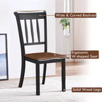 Costway Lot de 2 chaises de salle à manger en bois, dossier haut, style Whitesburg, pour cuisine, noir et blanc