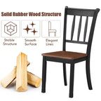 Costway Lot de 2 chaises de salle à manger en bois, dossier haut, style Whitesburg, pour cuisine, noir et blanc