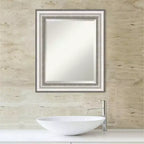 Miroir mural de salle de bain encadré argenté Salon - Amanti Art