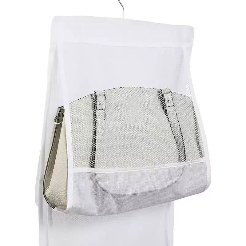 Okuna Outpost Lot de 2 organiseurs de sac à main suspendus pour rangement de placard, maille blanche (122 x 35 cm)