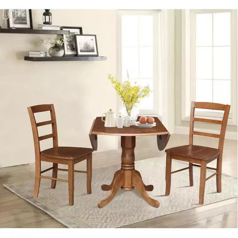 Table à manger à rabats 42 Albion avec 4 chaises Madrid Ladderback – International Concepts