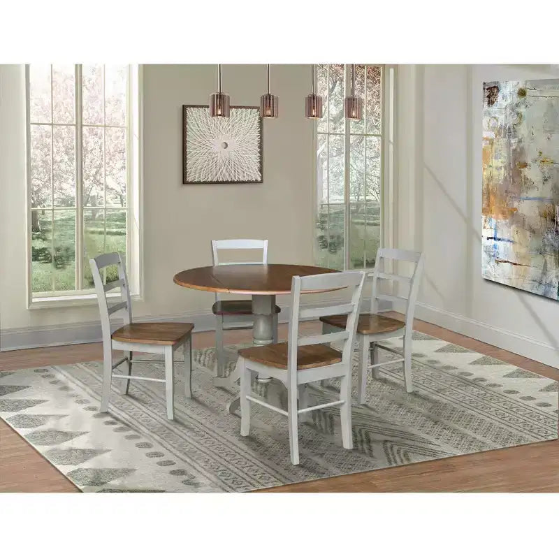 Table à manger à rabats 42 Albion avec 4 chaises Madrid Ladderback – International Concepts