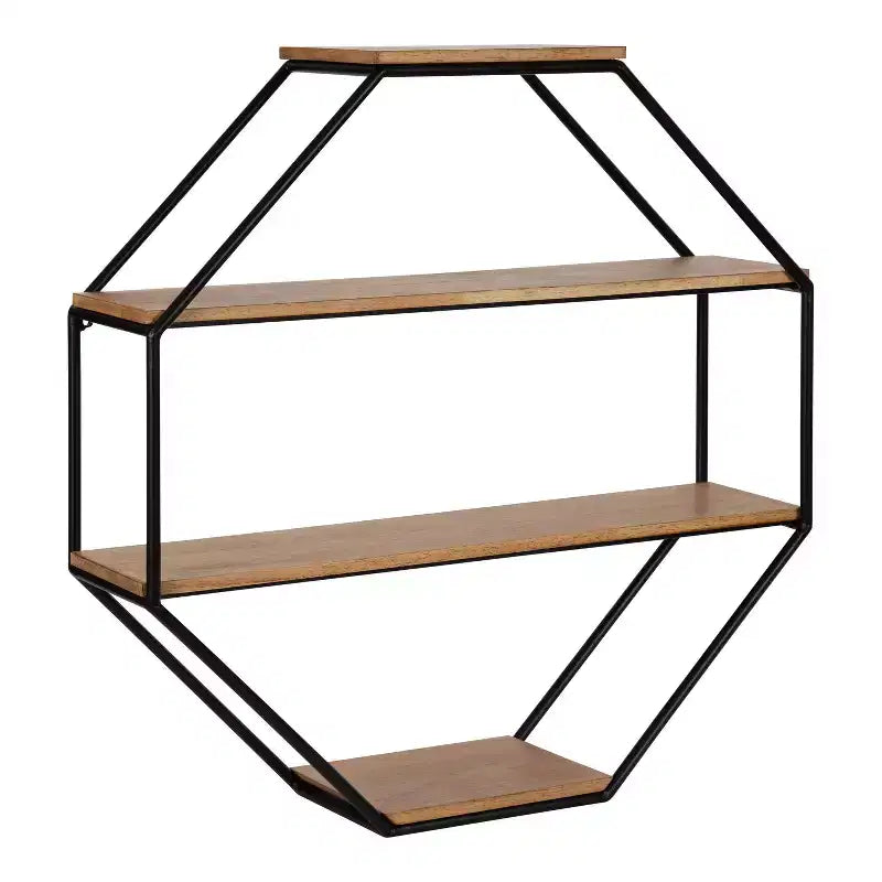 Lintz Octagon Floating Wall Shelves - Kate & Laurel All Things Decor