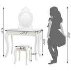 Costway Coiffeuse Enfant Princesse Table de Maquillage Jouet avec Miroir