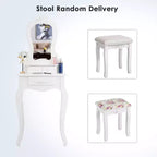 Costway Coiffeuse Blanche avec Tabouret et Tiroir