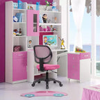 Chaise de bureau Costway en maille, sans accoudoirs, à dossier bas, réglable en hauteur, bleu/rose/violet
