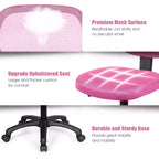Chaise de bureau Costway en maille, sans accoudoirs, à dossier bas, réglable en hauteur, bleu/rose/violet