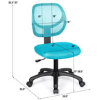 Chaise de bureau Costway en maille, sans accoudoirs, à dossier bas, réglable en hauteur, bleu/rose/violet
