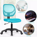 Chaise de bureau Costway en maille, sans accoudoirs, à dossier bas, réglable en hauteur, bleu/rose/violet