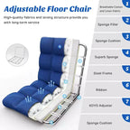 Costway Chaise de Sol Réglable 14 Positions Pliante Fauteuil de Sol Relax Canapé de Jeu Gris/Bleu/Café