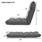 Costway Chaise de Sol Réglable 14 Positions Pliante Fauteuil de Sol Relax Canapé de Jeu Gris/Bleu/Café