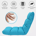 Costway Chaise de Sol Réglable 14 Positions Pliante Fauteuil de Sol Relax Canapé de Jeu Gris/Bleu/Café
