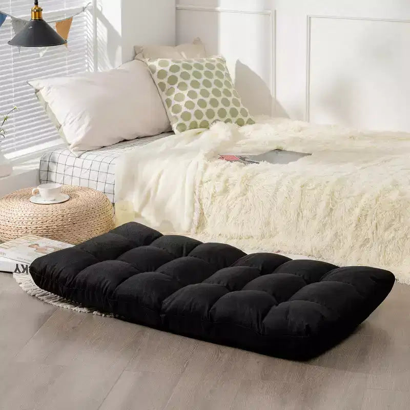 Costway Chaise de Sol Réglable 14 Positions Pliante Fauteuil de Sol Relax Canapé de Jeu Gris/Bleu/Café