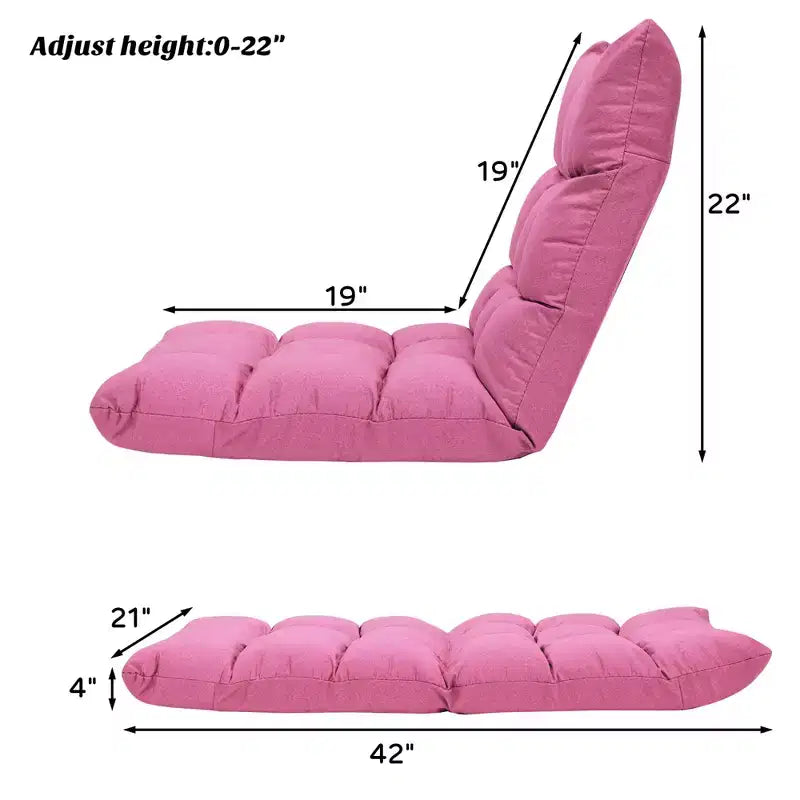 Costway Chaise de Sol Réglable 14 Positions Pliante Fauteuil de Sol Relax Canapé de Jeu Gris/Bleu/Café