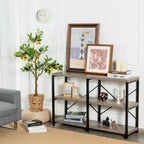 Costway Table console 47'' à 3 niveaux style industriel avec cadre en métal