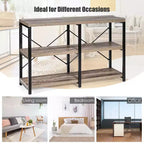 Costway Table console 47'' à 3 niveaux style industriel avec cadre en métal