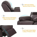 Costway Fauteuil inclinable de luxe rembourré pour enfant avec accoudoirs et rangement Marron