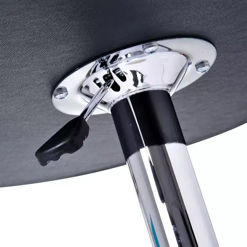 HOMCOM Table bistrot ronde classique 25 po réglable en cuir synthétique chromé sur pied