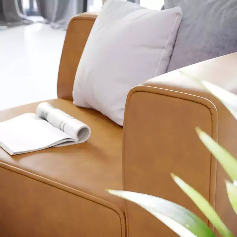 Fauteuil d'angle droit en cuir vegan Mingle - Modway